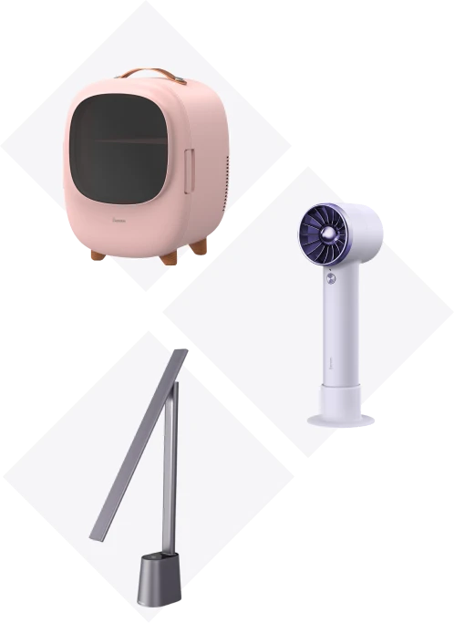 Haartrockner und Schreibtischlampe